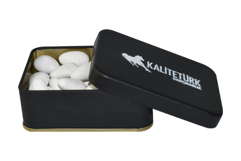 Metal Kutu Promosyon Badem Şekeri Kod:008