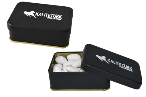 Metal Kutu Promosyon Badem Şekeri Kod:008